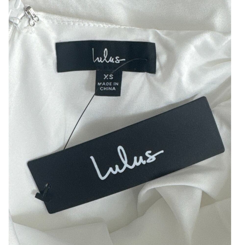 NWT Lulus Beyond Classy White Satin Halter Midi Dress Size XS - Picture 5 of 11